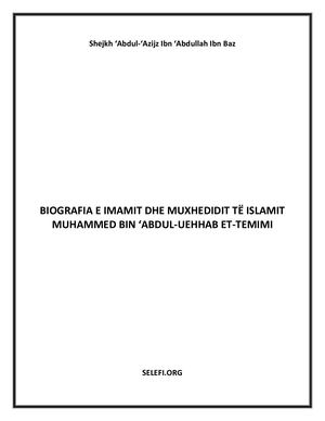 Biografia E Imamit Dhe Muxhedidit Muhammed Bin AbdulUehhab