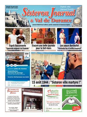 3941 Sisteron Journal Du Samedi 20 Aout 2022