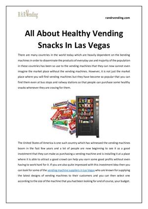 All About Healthy Vending Snacks In Las Vegas