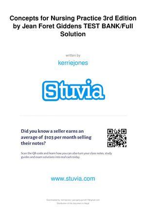 Stuvia 1582211 Concepts For Nursing Practice 3rd Edition By Jean Foret Giddens Test Bankfull Solution