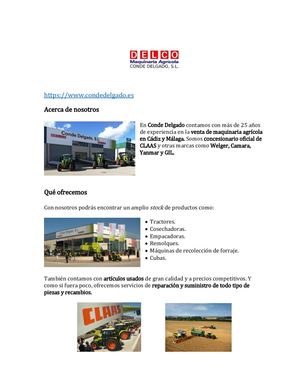 Conde Delgado | Venta de maquinaria agrícola en Cádiz