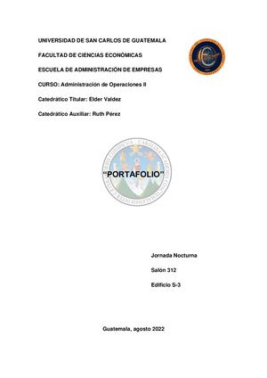 ADMINISTRACION DE OPERACIONES II