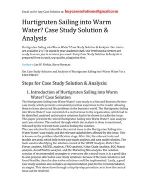 Hurtigruten Sailing Into Warm Water? Case Study Solution Analysis