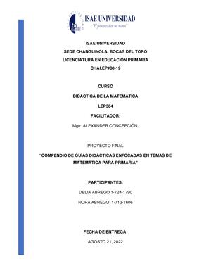 Guía didáctica de matemática