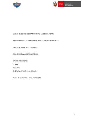 1 Plan De Refuerzo Escolar Comunicación– 2022