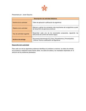 Anexo 03 Taller De Aplicacion Codificacion De Algoritmos 220501096 Aa3 Ev01 (1)