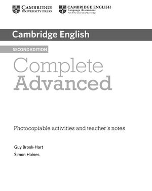 Complete Advanced Activities And Teacher's Notes