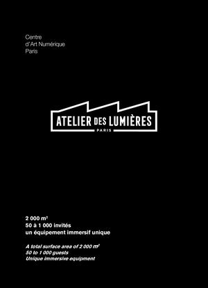 Plaquette réceptions Atelier des Lumières