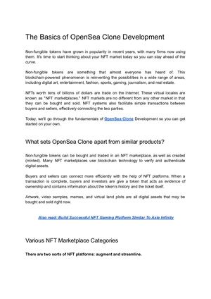 The Basics Of Open Sea Clone Development