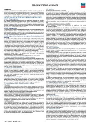 Reglement Interieur Apprenants Mars 2022 Reglement Interieur Apprenants Mars 2022