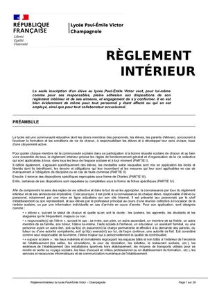2022 2023 Lpo Pev Règlement Intérieur 01092022