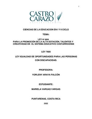 Ley 7600 Y Ley 8899