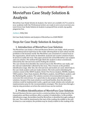 MoviePass Case Study Solution Analysis