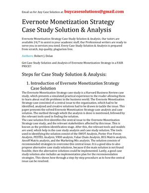 Evernote Monetization Strategy Case Study Solution Analysis