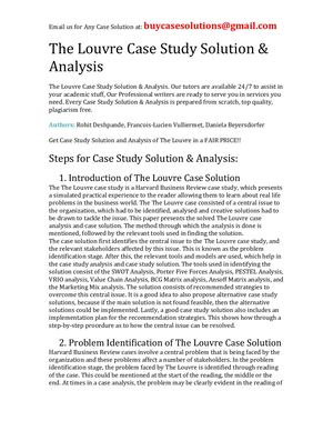 The Louvre Case Study Solution Analysis