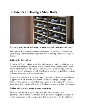 3 Benefits of Having a Shoe Rack
