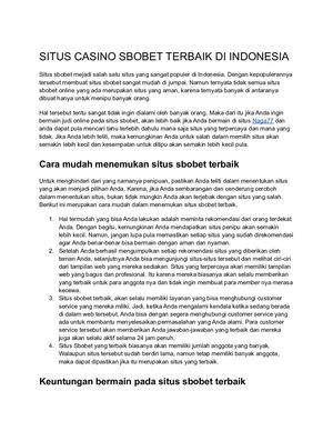 Situs Casino Sbobet Terbaik Di Indonesia