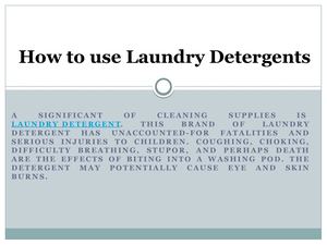 Intro To Laundry Detergents