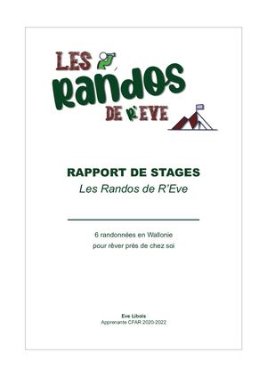 Numérique Rapport De Stage Les Rando's De R'eve