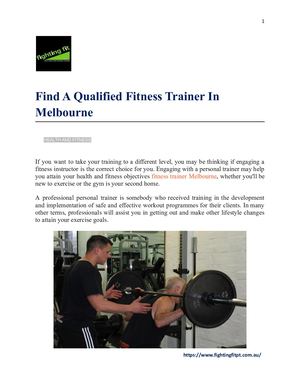 Find A Qualified Fitness Trainer In Melbourne Docx