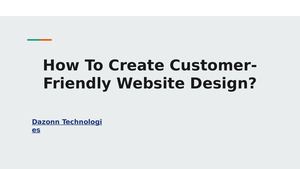 How To Create Customer Friendly Website Design
