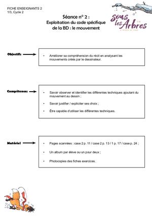 Fiche Pedagogique Bd Bande Dessinee Jeunesse Sous Les Arbres Frisson De L'hiver Mouvement