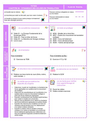 TSTI2D - (6) Dynamique des solides en translation