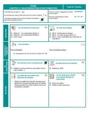 TSTI2D - (12) Bilan énergétique d'une combustion