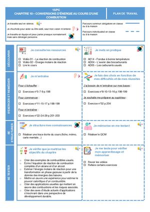 1SPC - (10) Conversions d'énergie au cours d'une combustion