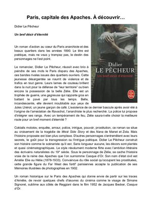 Chronique Un Bref Désir D'éternité