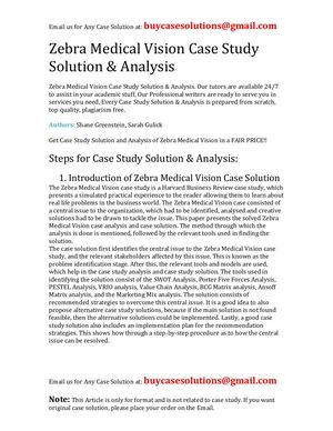 Zebra Medical Vision Case Study Solution Analysis