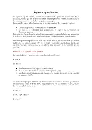 Segunda Ley De Newton
