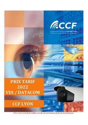 Prix Tarifs Ccf Lyon 2022 VDI/Datacom