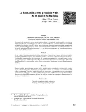 FORMACIÓN COMO ACCIÓN PEDAGÓGICA