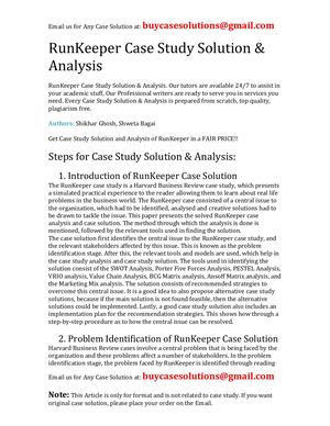 RunKeeper Case Study Solution Analysis