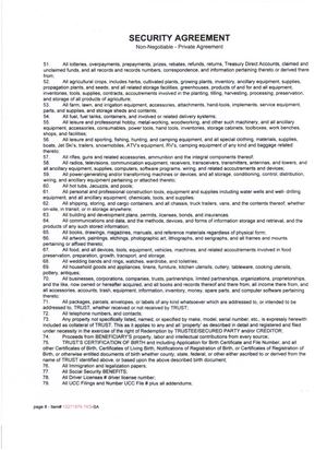 SECURITY AGREEMENT FOR TARUS KEVIN SADLER TRUST / PAGE #8