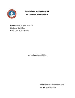 Semana 7 Tecnologia Inteligencias Múltiples