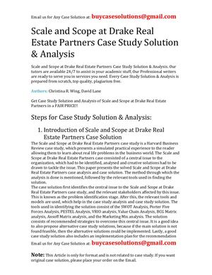 Scale And Scope At Drake Real Estate Partners Case Study Solution Analysis