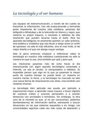 La Tecnología Y El Ser Humano