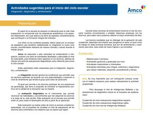 Actividades Sugeridas Para El Inicio Del Año Escolar