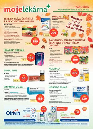 Moje lékárna - akční nabídka 10. 9. 2022 - 31. 10. 2022