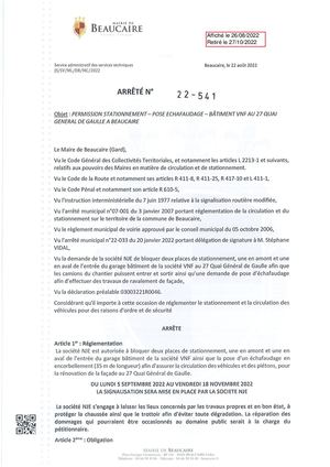 Parution Arretes Du 26 Août 2022