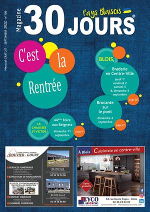 Magazine 30 Jours - Édition Pays Blaisois - n°106 -septembre 2022