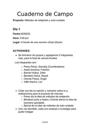 Cuaderno De Campo