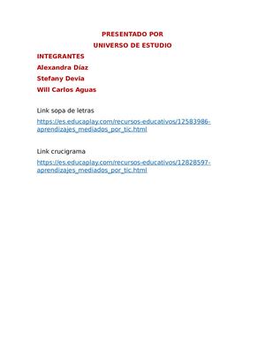 Sopa De Letras Y Crucigrama Tics T2