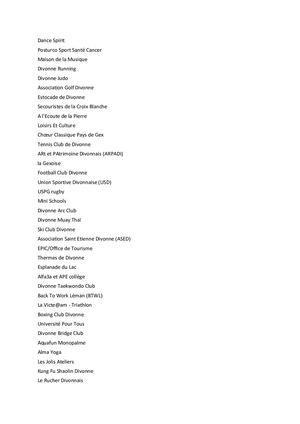 Liste Des Associations