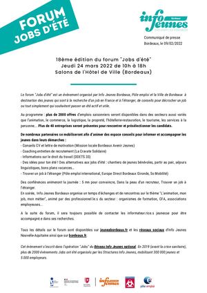 18ème édition du forum "Jobs d'été" à Bordeaux