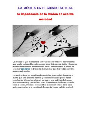 La Importancia De La Música En Nuestra Sociedad