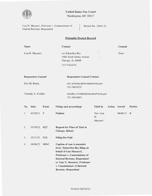 Docket Scan IRS Lack of Jurisdiction