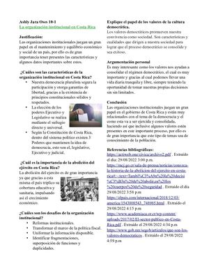 Boletin Informativo-La organización institucional en Costa Rica